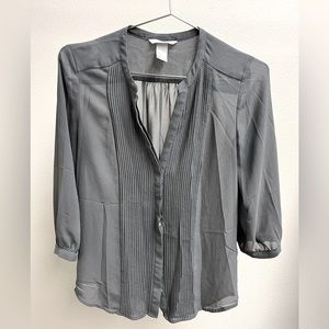 Gray H&M Sheer Blouse